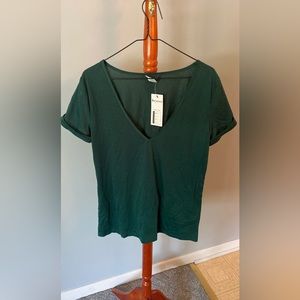 Green V neck tank